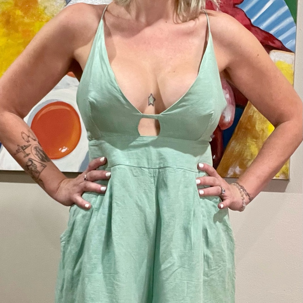 FP Linen Jumpsuit in Jade